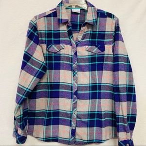 Columbia Flannel Purple Gray q EUC Large